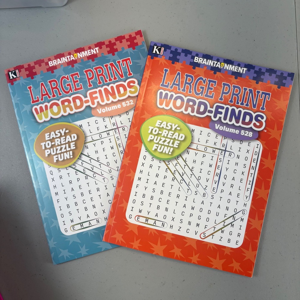 Kappa Large Print Word-Finds Puzzle Books Lot Volumes 528 & 532 Braintainment